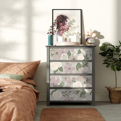 Selbstklebende Tapete Blume PVC Vinyl Wandpapier Kamelienblüte 44x300cm