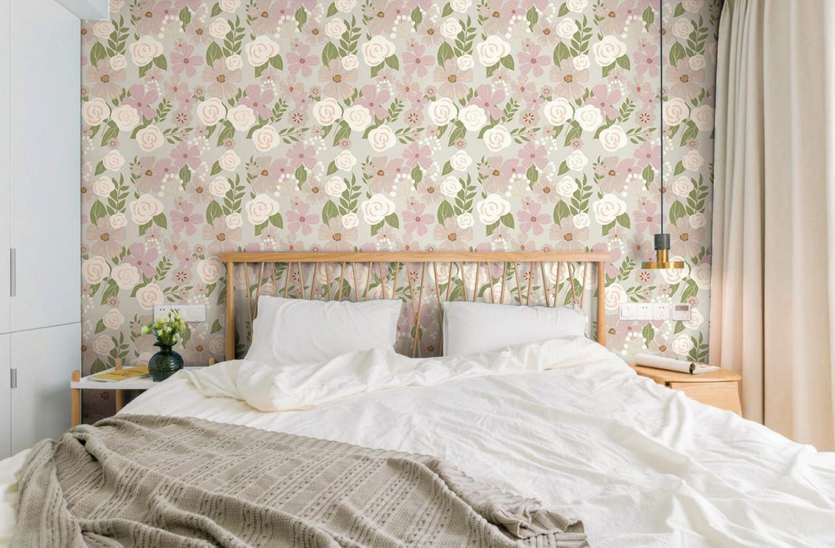 Selbstklebende Möbelfolie Blume PVC Kamelienblüte 44x300cm