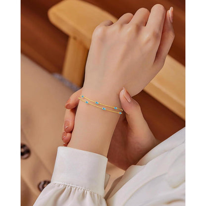 Geschichtetes Damenarmband 925 Silber mit Zirkonia Stein
