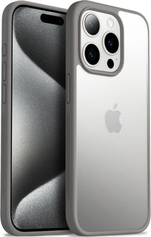 iPhone 15 Pro Hülle Matt Anti-Rutsch Hardcase Grau 6,1 Zoll