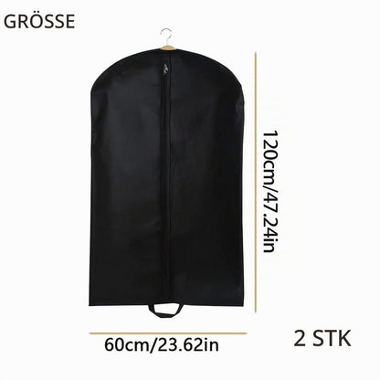 Kleidersäcke 2er Set Staubdicht Atmungsaktiv 60x100cm Schwarz