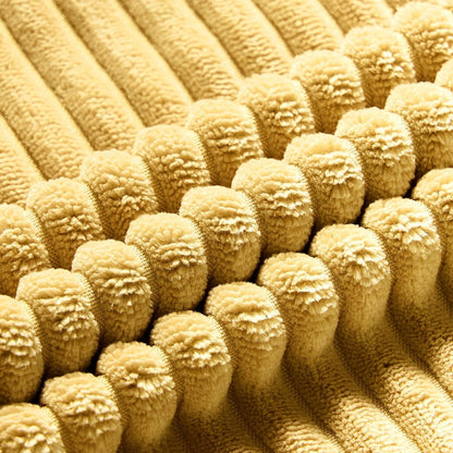 Kissenbezüge 50x50 Kordsamt gelb gestreift 2er Set deco Sofakissen