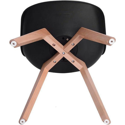 8 Esszimmerstühle Retro Design mit Holzbeinen & PU-Kissen