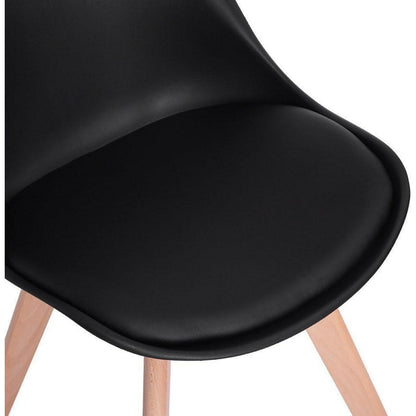 8 Esszimmerstühle Retro Design mit Holzbeinen & PU-Kissen