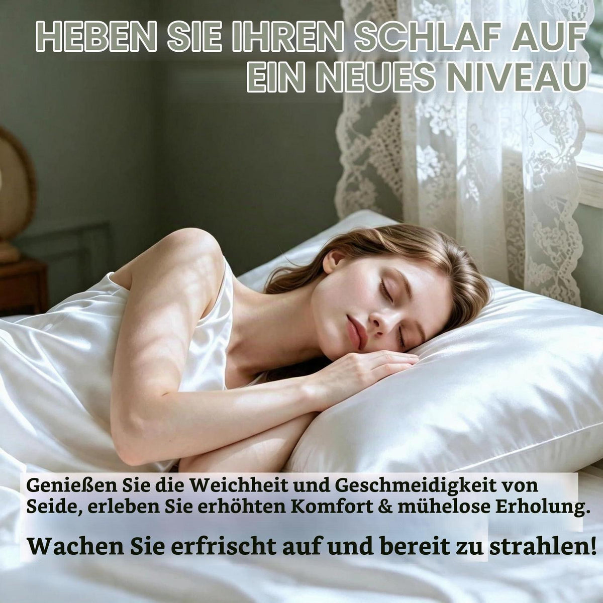 Seidenkissenbezug 21 Momme Maulbeerseide, King Size, Weiß