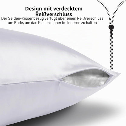 Seidenkissenbezug 21 Momme Maulbeerseide, King Size, Weiß