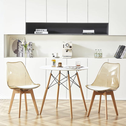 Transparente Esszimmerstühle Set 2 – Skandinavischer Stil Braun