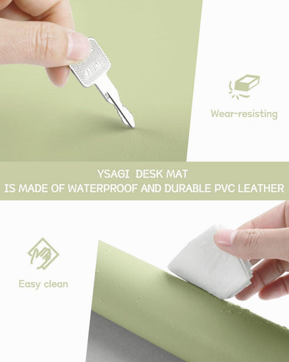 Mauspad Schreibtischunterlage 60x35cm Leder Office Mousepad Wildleder Matcha