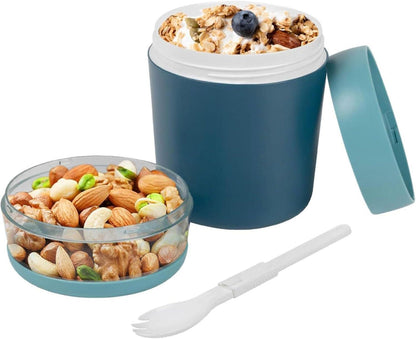 Müslibecher to go mit Löffel und Deckel, 650ml