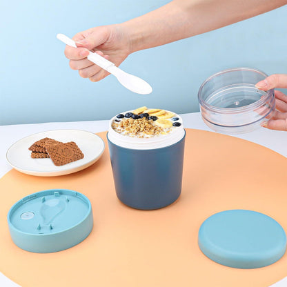 Müslibecher to go mit Löffel und Deckel, 650ml