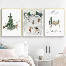 Weihnachten Poster Winter Wandbilder 3er Set Leinwandbilder