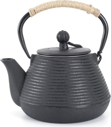 Teekanne aus Gusseisen 1000 ml Wasserkocher-sicher Schwarz