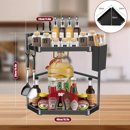 Verstellbares Eck-Küchenregal Edelstahl 2 Etagen 39cm