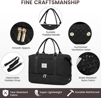 Große LOVEVOOK Reisetasche für Damen mit Kosmetiktasche und Schuhfach
