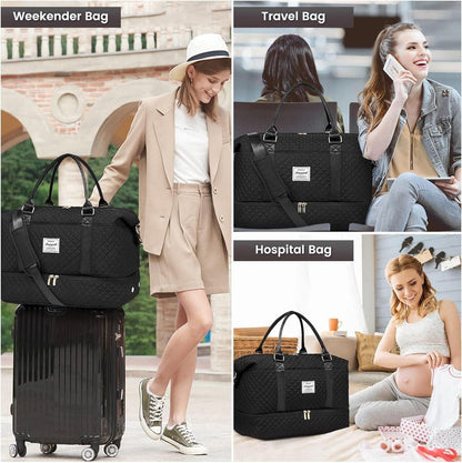Reisetasche Sporttasche Damen Groß Weekender Handgepäck mit Schuhfach
