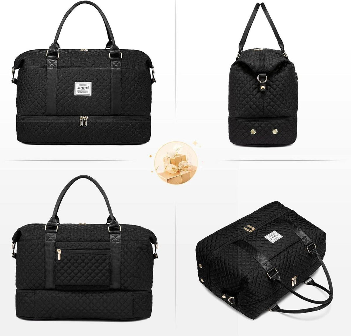 Große LOVEVOOK Reisetasche Damen mit Schuhfach und Kosmetiktasche