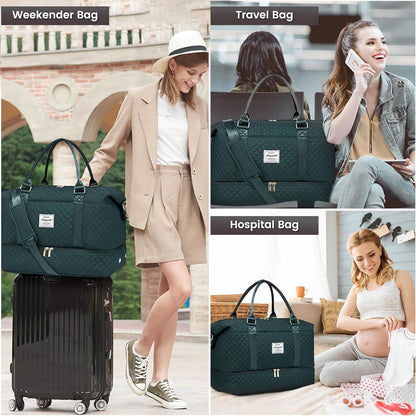Reisetasche Damen Groß Weekender Sporttasche mit Schuhfach und