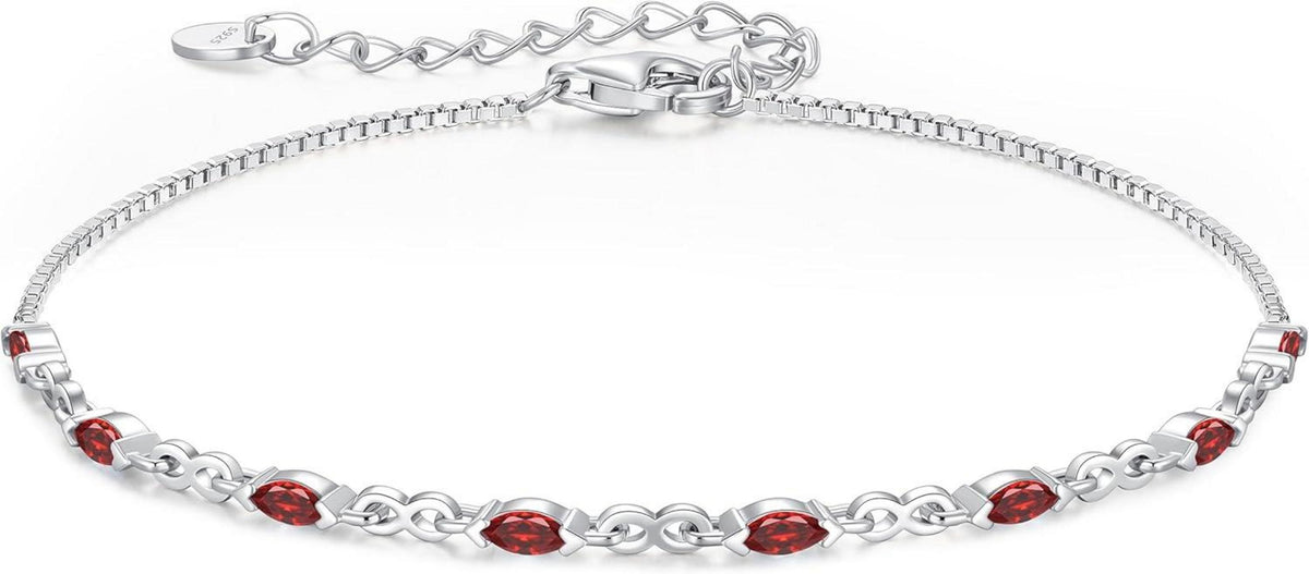 Infinity Armband Silber 925 Damen Zirkonia Geburtsstein Armband