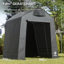 Gerätezelt 9.8m³ Wasserdichtes Geräteschuppen mit