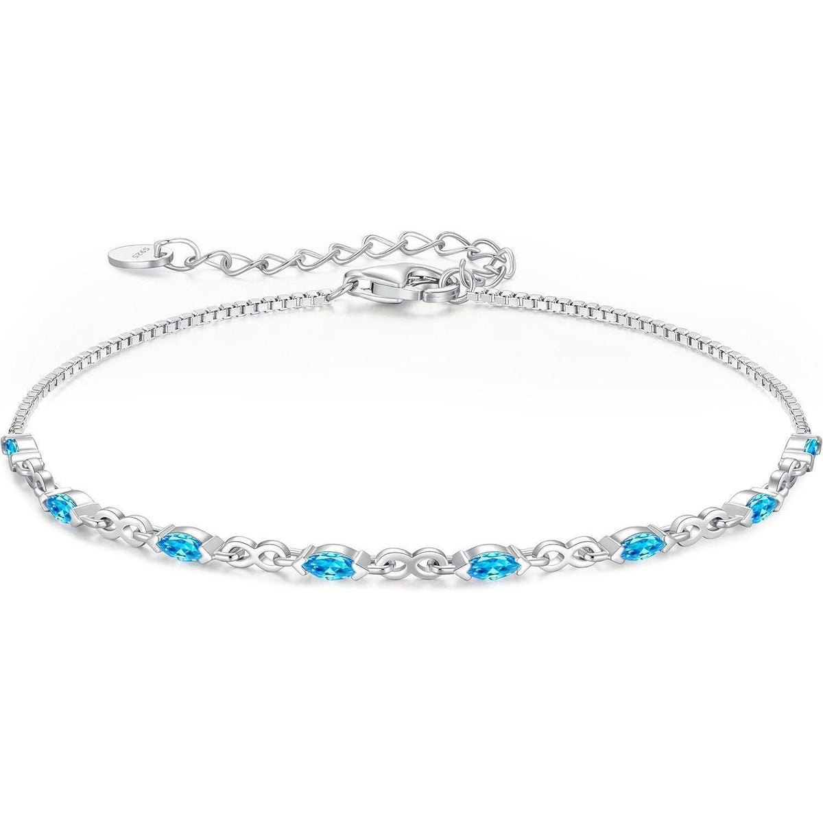 CDE Infinity Armband Damen Silber 925 mit Zirkonia Geburtsstein