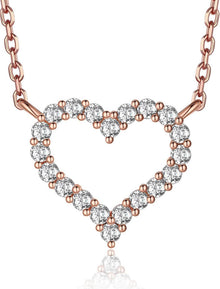Herz Kette mit Buchstaben A-Z Anhänger, Moissanit Diamant Initialen