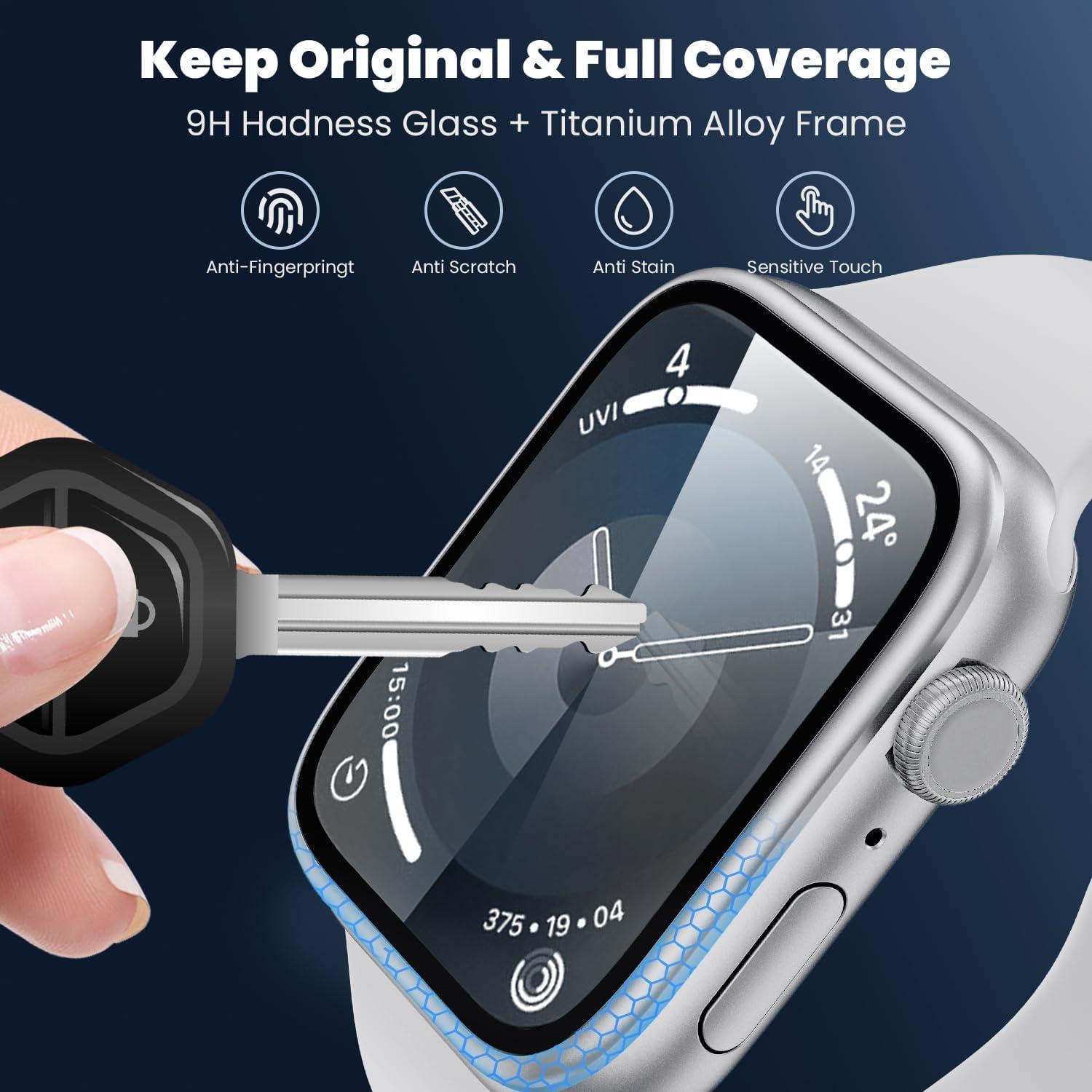 WSKEN Apple Watch 9/8/7 45mm Schutzfolie, Titan