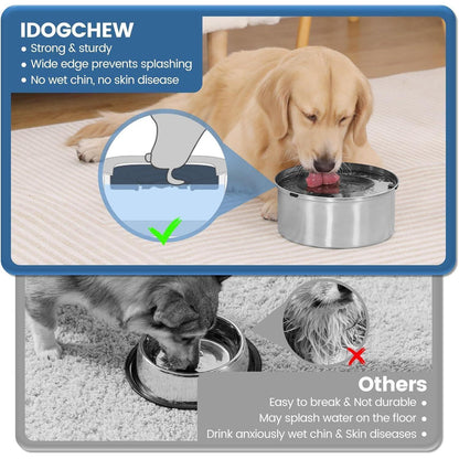 3L Wassernapf Hund Edelstahl Trinknapf Anti Schlabber