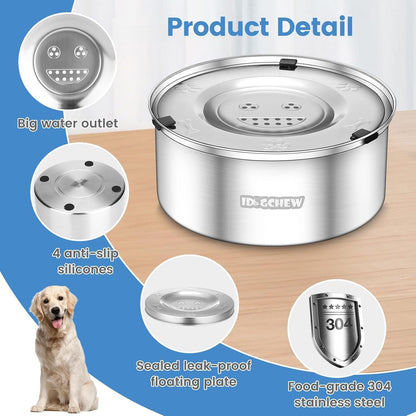 3L Wassernapf Hund Edelstahl Trinknapf Anti Schlabber