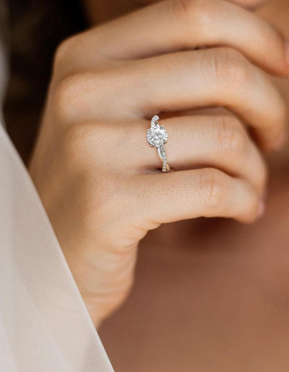 Verlobungsring Damen Moissanit 1 Karat Silber 925 Schmuck