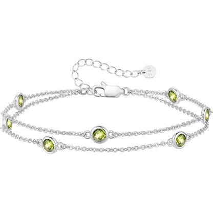 Silber Armband Damen 925 Sterling Silber Zirkonia Verstellbar