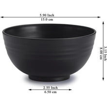 Schwarze Kunststoff Schüssel Set 12tlg. 750ml, Mehrweg