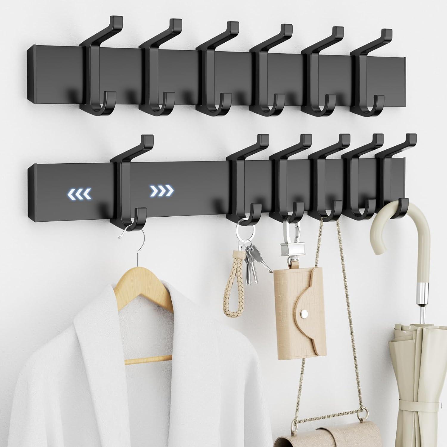 Garderobenhaken Wand Aufhänger Kleiderhaken Aluminium Schwarz