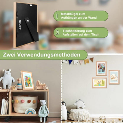 Atildp 4er Set A4 Bilderrahmen Kinderzeichnungen Fotorahmen Natur