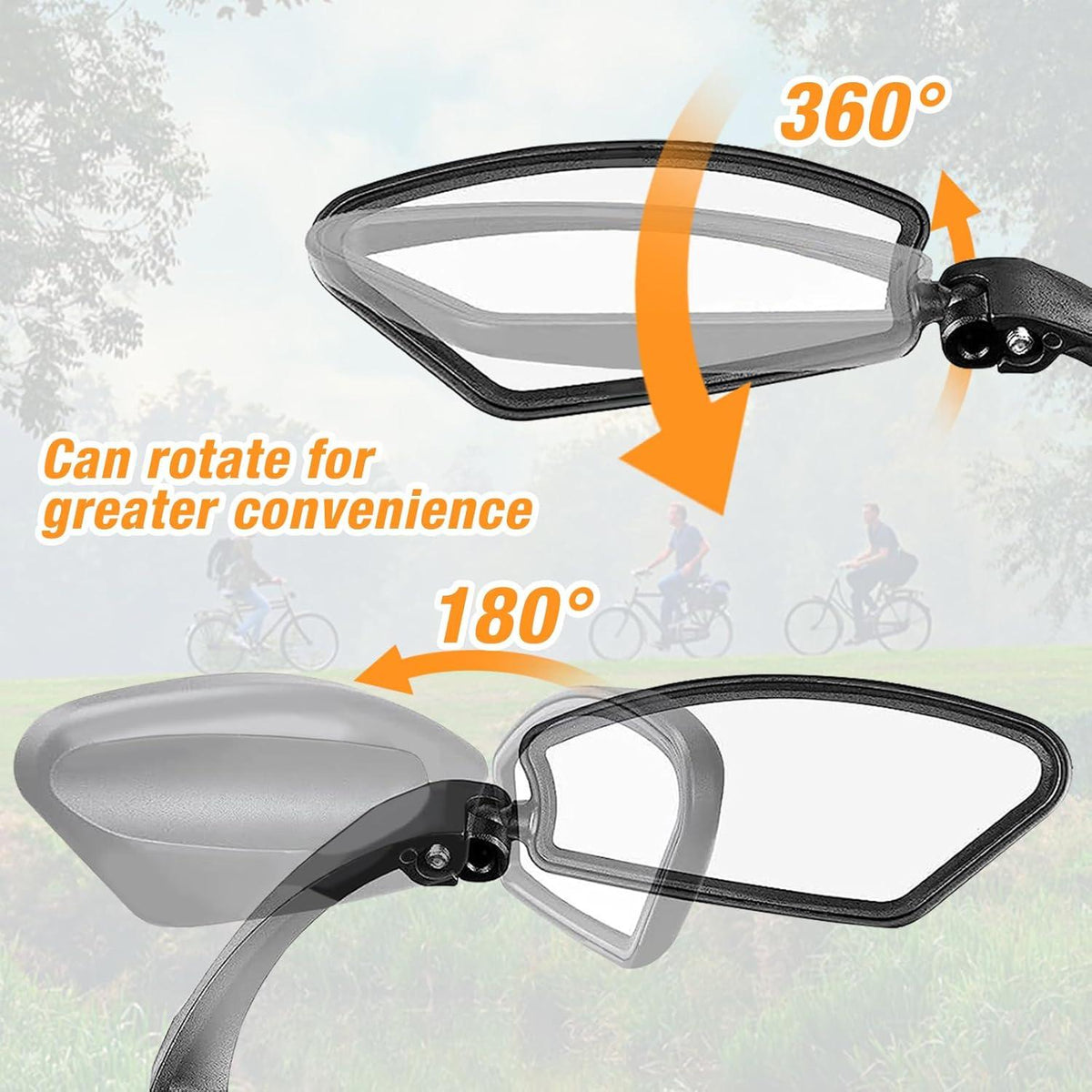 Fahrradspiegel Lenker 21-26mm Links Klappbar 360° Drehbar 2 Stück