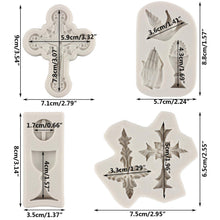 4er Set Silikonformen Taufe: Kreuz, Kelch & Taube
