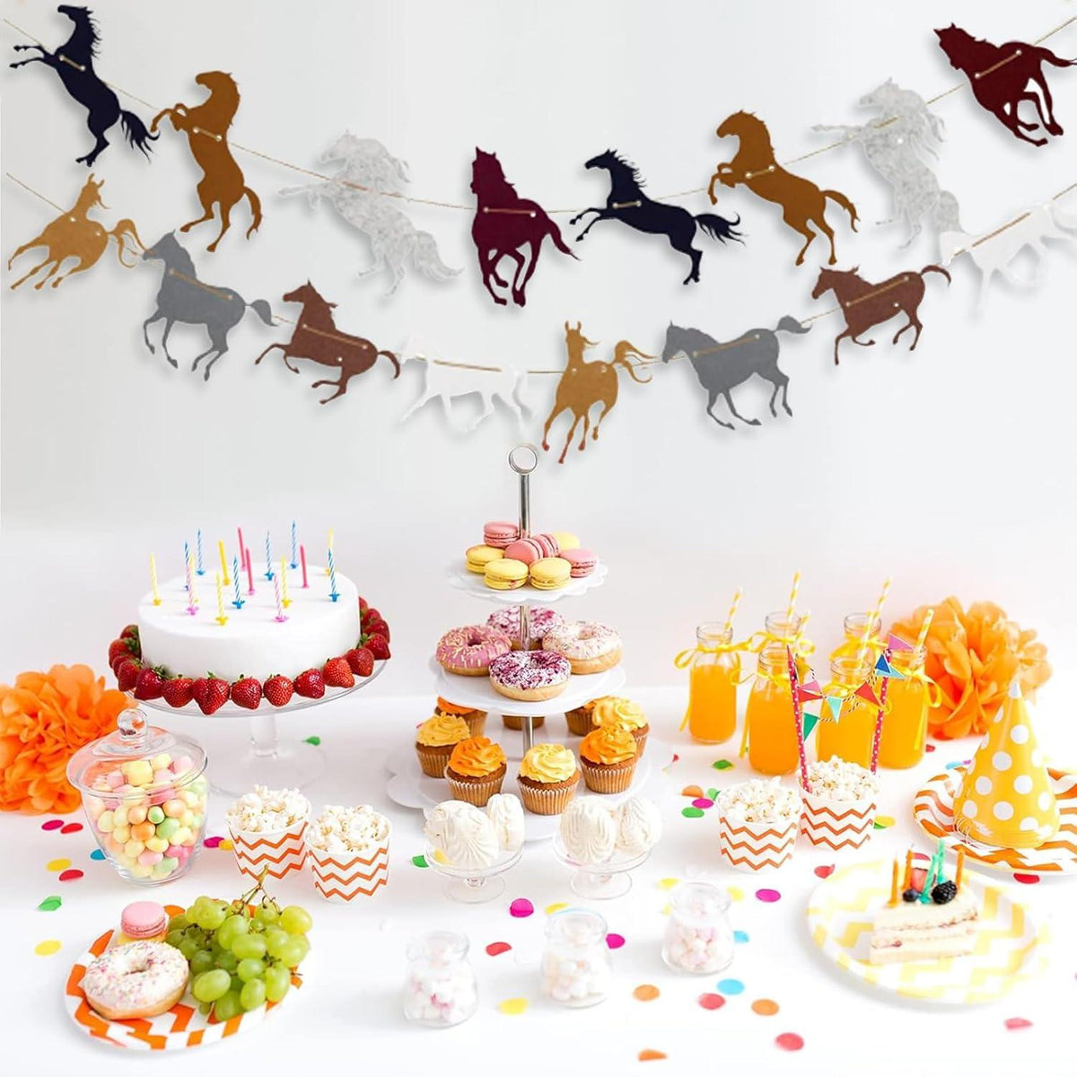 Pferd Geburtstag Girlande Set für Kindergeburtstag Party Deko