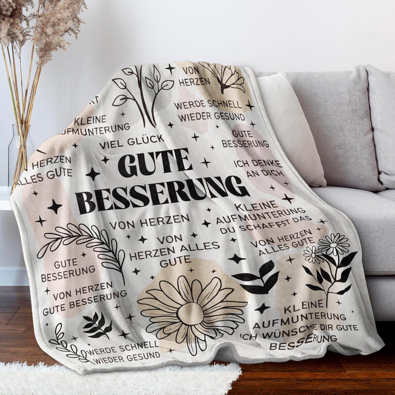 Juratar® Gute Besserung Geschenke Kuscheldecke Weiche Fleece Decke 62 * 52 Zoll