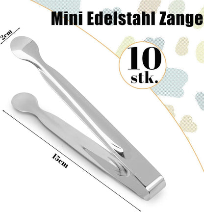 Edelstahl Zuckerzange Servierzange Gebäckzange 10 Stück