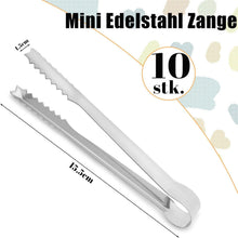 Mini-Edelstahlzangen Set 10 Stück für BBQ Salat Eiswürfel