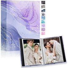 Fotoalbum Hardcover 10x15 cm 2er Pack Violett Gold in Lederoptik