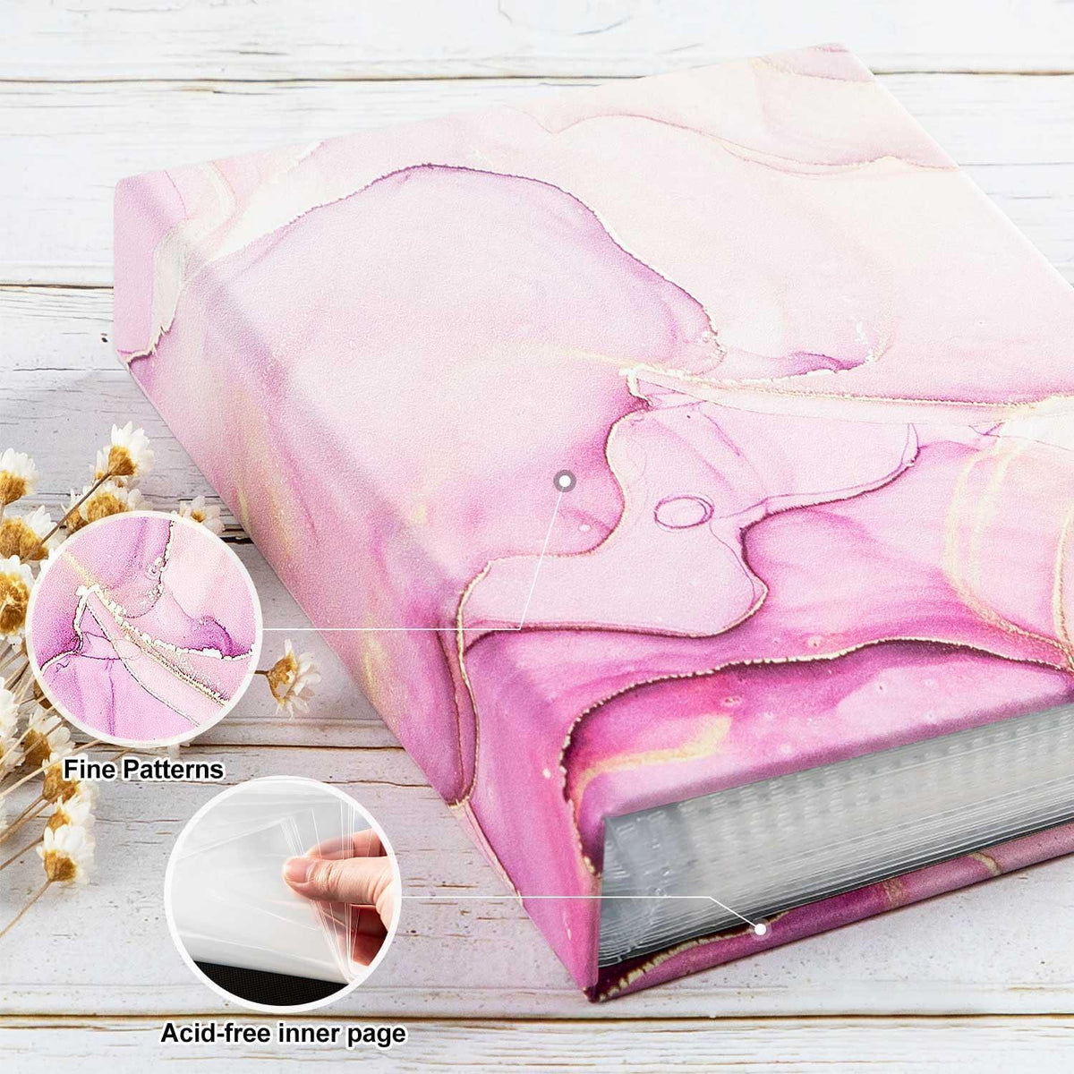Fotoalbum Hardcover 10x15 cm 2er Pack Rosa in Lederoptik