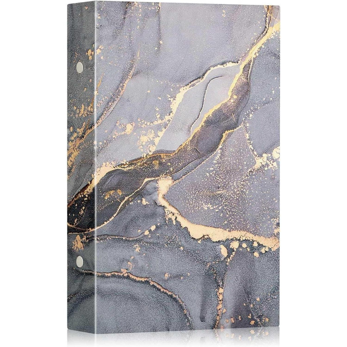 Fotoalbum Hardcover 300 Fotos 10x15 cm Grau Gold in Lederoptik