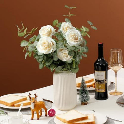 Kunstpflanze Eukalyptus 6 Bündel Deko Zweige Blätter für Hochzeit