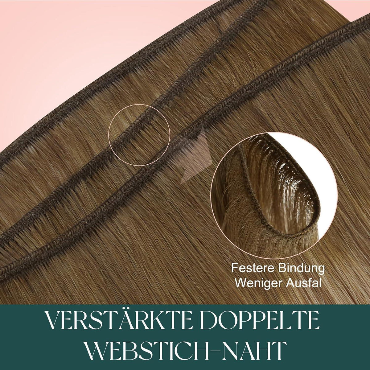 Echthaar Tressen Balayage Mittelbraun & Blond 45cm