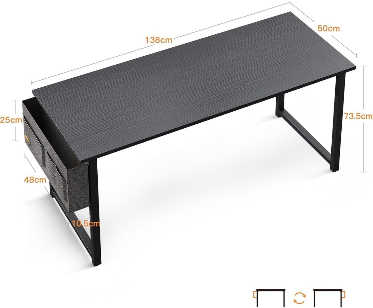 Schreibtisch mit Kopfhörerhalter & Aufbewahrungstasche 138x50 cm