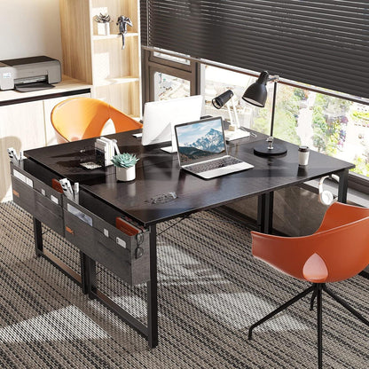 ODK Schreibtisch 138x50x73.5cm Schwarz Holz Computertisch Office Home