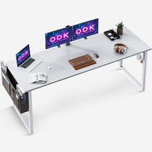 Schreibtisch Weiß 160x55x73,5cm Computertisch Schwarz Bürotisch Holz