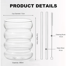 Geripte Cocktailgläser Longdrinkgläser 350ml 6x Strohhalmen