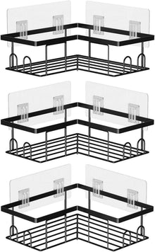 Duschablage ohne Bohren Schwarz 3 Stück Badezimmer Organizer