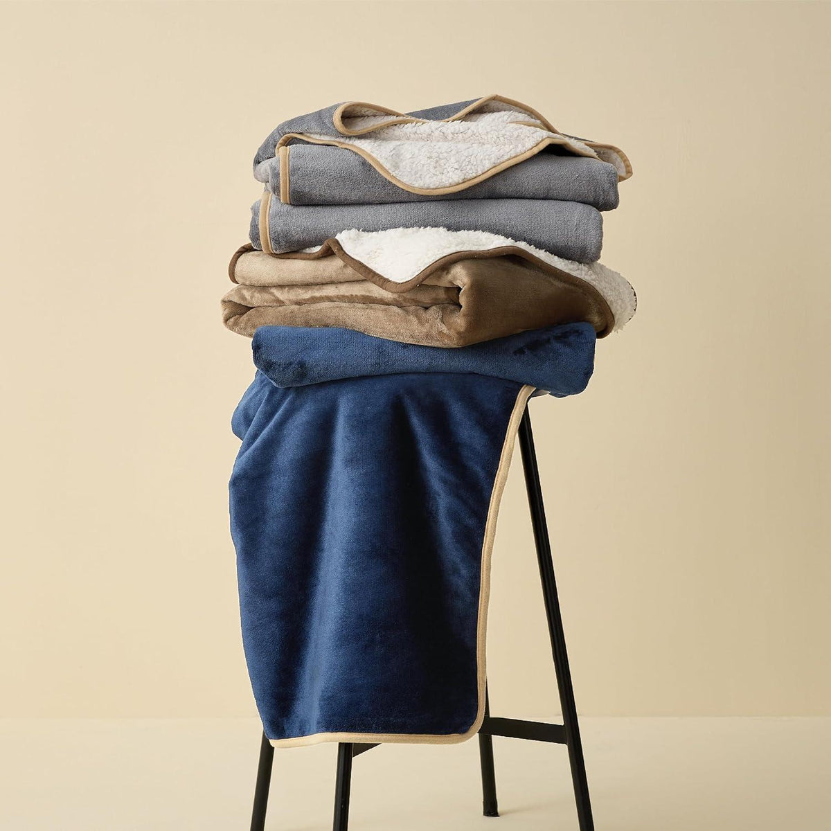 Wasserdichte Hundedecke XXXXL Dunkelgrau Sherpa & Flanell
